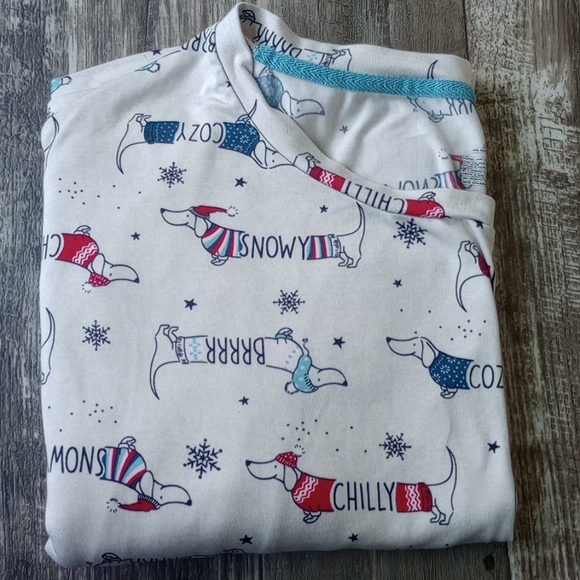 Secret Treasures Oversized Shirt with Winter Dachshund Print - Picture 1 of 4